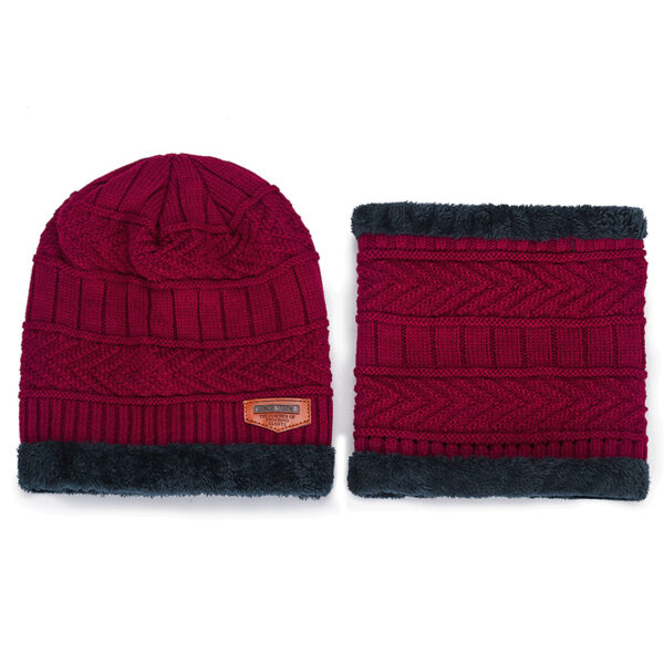 Wholesale fashion unisex fleece lining winter warm men knitting beanie hat and scarf set - Image 10