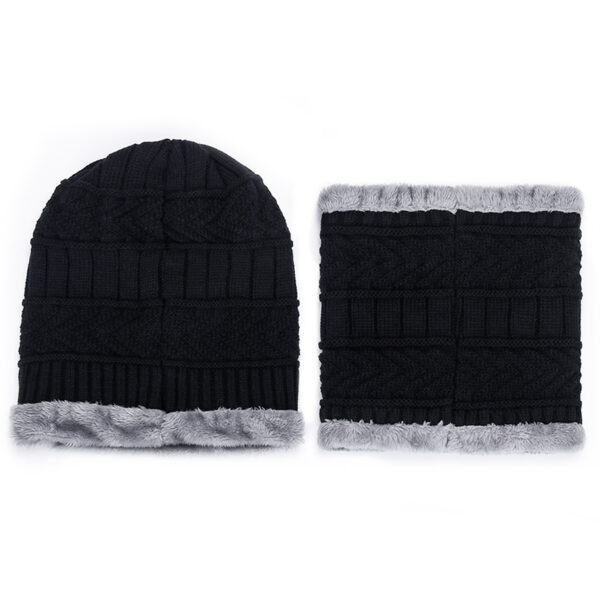 Wholesale fashion unisex fleece lining winter warm men knitting beanie hat and scarf set - Image 12